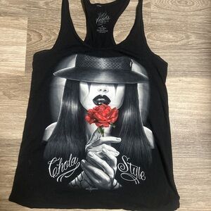 Angels Black Graphic Tank Top